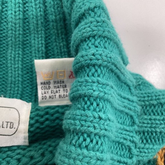 Vtg 80s Lady Roi Knit Turtle Neck Sweater - Long Tunic Style - M / L - Crochet - Picture 3 of 7